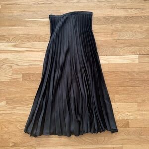ASOS Black Satin Pleated Skirt